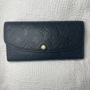 Louis Vuitton Emilie Wallet - Monogram Empreinte Leather - Black